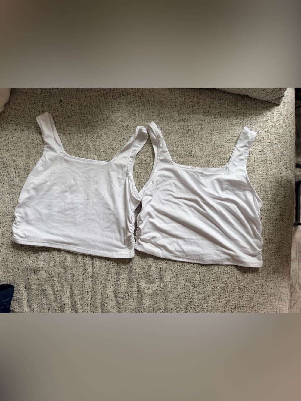 SHEIN White Ribbed Double-Pack Cropped Tank Tops